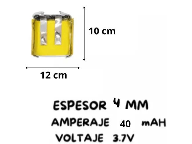 &uu BATERIA AURICULAR DRON PARLANTE 3.7V 40MHA 401012